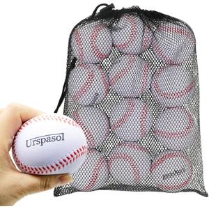 Urspasol Foam Baseballs Soft Baseballs 12 Pack with Mesh Bag 9 inch Practice Baseball Tballs Faom Balls for Kids Safe for Youth Teenager Throwing, Catching and Batting,Fielding White