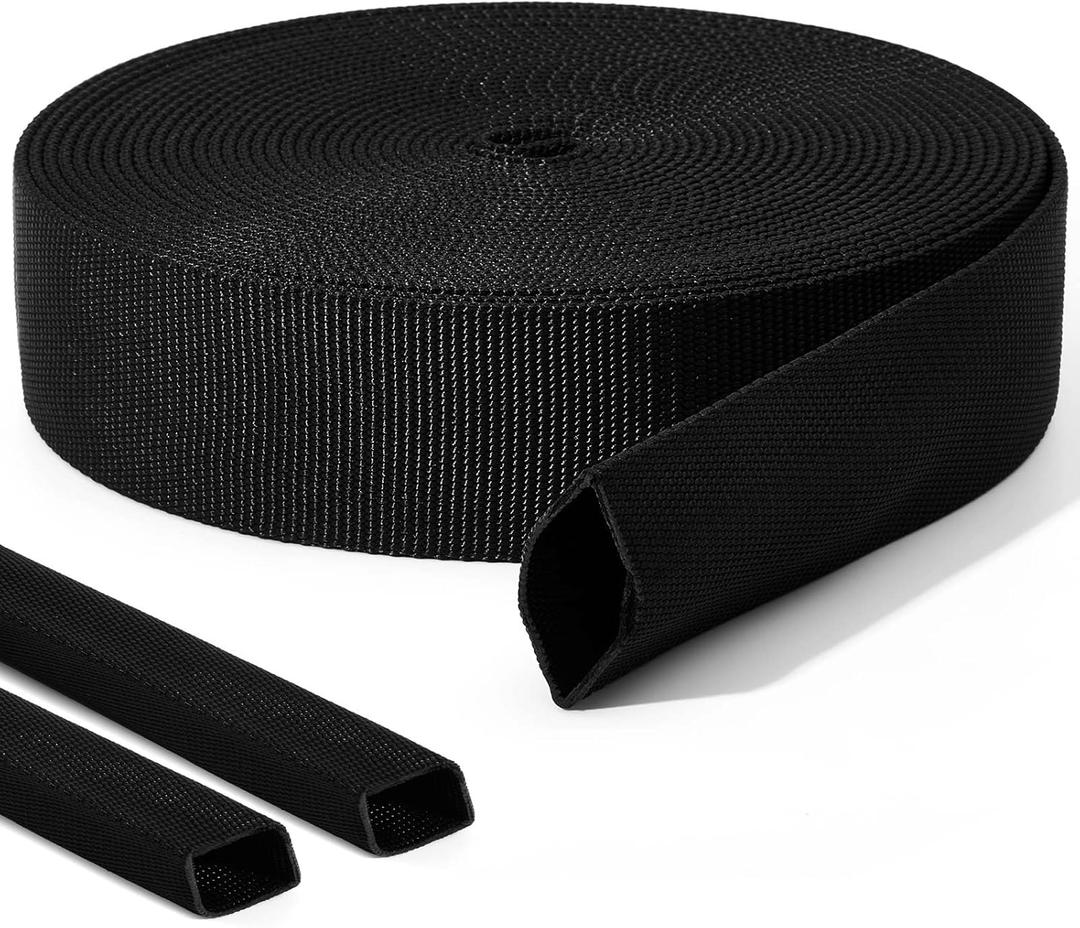 Hanaive 26 ft Nylon Hydraulic Hose Protector Sleeve Tig Torch Cable Cover Black Protective Cover Hose Sheath Hydraulic Wrap Cutting Wire Sheath Sleeve Management Wrap for Cord Tig (2 Inch Id)