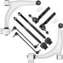 Front Lower Control Arm Kit Suspension Fit for 2005-2012 Chevrolet Malibu 2005-2010 Pontiac G6 2007-2009 Saturn Aura with Ball Joint Tie Rods K620180 K620179-8 pcs
