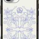 CASETiFY Compact iPhone 17 Case [Slim and Sleek/Compatible with Magsafe / 4 ft. 2X Military Grade Drop Protection] - Luxe Garden Porcelain - Clear Black