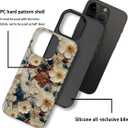 Compatible with iPhone 13 Pro Case - Dual-Layer Protection, Hard Shell with Silicone Interior,Slim Scratch Resistant Shockproof for Woman Men - Boho Floral Flower