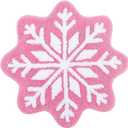 Bath Rugs,26" Absorbent Shaggy Non-Slip Thick Washable Extra Soft Snowflake Pattern Bath Mats,Plush Quick Dry Outdoor Rugs for Living Room Bedroom Kitchen Floor Bathroom Home