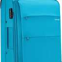 Hanke 24 Inch Expandable Luggage Large Suitcases with Wheels Softside Checked Luggage Rolling Suitcase with Lock Lightweight Travel Luggage for Men and Women 24 Inch Luggage.(Caribbean Blue)