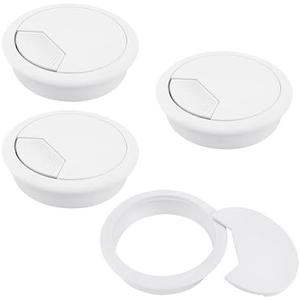 Pack of 3, Quacc 4 PCS Desk Cable Wire Grommet Table Cable Grommet Desk Cable Hole Cover Plastic Desk Grommet for Organize Office and Home Table Cable (White)