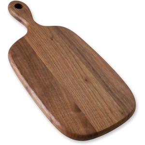 Muso Wood Small Cutting Board with Handle, Walnut Wooden Chopping Boards for Bread, Vegetables & Fruits, Dinner Cheese Board with Hole(15.2x7.3 Inches)