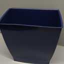 iDesign Small Plastic Bathroom Trash Can, Slim Rectangle Garbage Bin for Bedroom, Office, Dorm, Navy Blue