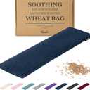 Qomfor Microwave Heating Pad - Large Microwavable Wheat Bag Heat Pack for Neck and Shoulders, Pain Relief, Back Pain, Arthritis, Period Cramps - Reusable Lavender Heating Pad (Dark Blue)