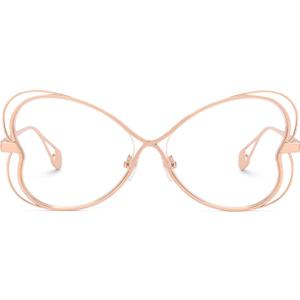 Zeelool Geometric Glasses Metal Eyewear for Women Frame with Non-prescription Clear Lens ZJGM405125 (Gold)