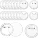 Bignc 3 Inch Clear Acrylic Button Pins - 20 Pack DIY Custom Design Buttons,Pin Backs & Blanks for Sublimation, Crafts,Photo Badges for DIY Gifts & School Projects,Teams, Events Badges (3 Inch)