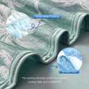 OMERAI Cooling Blanket for Hot Sleepers, Twin Breathable Lightweight Summer Blanket with Coconut Trees Printed Design, Ice Blankets for Bed/Travel/Outdoor 60''x80'', Twin Size, Green