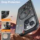 Goodon for iPhone 14 Plus Case with Privacy Screen Protector, Wireless Charging Compatible, Shockproof Translucent Matte Cover - Cute Floral Design Phone Case for Women Girls - Elegant Flower Leaves