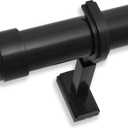 BlastHome® Non-Adjustable Luxury Curtain Rods for Windows, 1 ¼” Rod Set, 12 foot Fixed Length (Three Rods Connect for a Seamless Look), Tuxedo Black