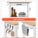 VEVOR Kitchen Island Cart with Single Door Cabinet, Mobile Carts with Drawer, Towel Rack, Hooks, Portable Table on Swivel Wheels, Small Coffee Islands Microwave Stand for Dining Room, 18x23 in, White, 17.72"d X 23.23"w X 35.83"h