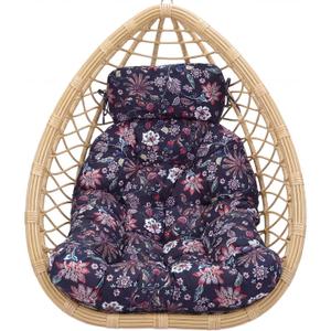 AceOrbit Egg Chair Cushion Replacement, 5" Thick Indoor Outdoor Hanging Basket Chair Pads with Headrest Pillow & Ties, Comfortable Patio Swing Seat Cushion(Colorful Vine), 47" x 31" x 5 inches