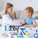 EFO SHM Doctor Kit for Kids, 35 Pcs Kids Doctor Kit for Toddlers 3-5 with Medical Storage Bag & Real Stethoscope, Pretend Play Doctor Set for Fun Role Playing Game