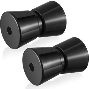 Silipull 2 Pcs Boat Trailer Roller Black Rubber Shaft Keel Robust Rubber Bow Roller Heavy Duty Boat Trailer Bow Stop Replacement Boat Trailer Parts Boat Trailer Accessories