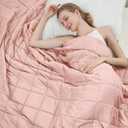 Pink Weighted Blanket for Adults 12lbs, 48"x72", Twin Full Size Cooling Heavy Throw Blanket for 110-130lbs, Microfiber Soft Thick Big Blankets Weighted Comforter Gift for Sleeping