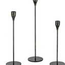 Black Candlestick Holders Taper: Tall Candle Holder Set of 3 Fireplace Mantle Decor Dinning Table Centerpiece Metal Candle Stand Halloween Decorations