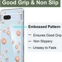 Unov Compatible with Pixel 7a Case Clear with Design Soft TPU Shock Absorption Slim Embossed Flower Pattern Protective Back Cover (Daisy Blooms)