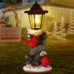Roowest Solar Cardinal Joy Outdoor Statues Lighted Christmas Garden Decorations Unique Gifts for Women Mom Grandma Yard Lawn Porch Patio Balcony Decor
