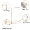 Acrylic Table Numbers Wedding 4x6 Vertical 4 Pack, Acrylic Table Card Holder Gold, Clear Menu Holder for Table Top, Restaurant Retail, Paper Holder, Photo Frame (4x6 - Vertical)