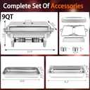 Chafing Dishes for Buffet Set 4 Pack 9QT Chafing Dish Buffet Set | Food Warmers Stainless Steel chafing dish for Catering Parties & Events