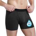Mens Incontinence Underwear Washable Boxer Brief Absorbent Waterproof Boxer Shorts Urinary Elastic Cotton Boxer (Black)