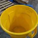 Rubbermaid Commercial Products BRUTE Heavy-Duty Round Trash/Garbage Container, 44-Gallon, Yellow, for Landscapers/Construction Sites/Restaurants/Back of House/Offices/Warehouses