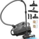 Akitas C11WT Bagged Canister Vacuum Cleaner, Wessel Turbo Brush for Pet Hair (Cat & Dog), HEPA Filtration, 33ft Cleaning Radius, with Retractable Cord and Wide Parquet Brush