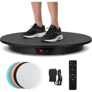 Large Photography Turntable 24inch/330lb Motorized Rotating Display Stand 360 Degree with Remote Control Electric Turntable for Products, Model Photo or Video(Black)