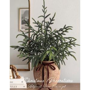 Christmas Decorations - 24" Real Touch Artificial Pine Tree in Ceramic Pot
