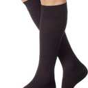 JOBST Relief Knee High Graduated Compression Socks, 15-20 mmHg - Comfortable Unisex Design - Closed Toe, Black, Medium