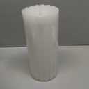 Seasonal LLC Sutton Fluted Seasonal Realistic Motion Flameless Battery Powered Pillar Candle | 3D Moving Flame | Adjustable Brightness | Translucent and Glowing Body Ivory (White, 4x8)