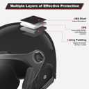 Motorcycle Helmet DOT Certified, German Style Half Helmet Electric Bike Scooter with Windshield Glasses Cool Retro Helmet for Men and Women