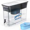 Waterdrop Slim Alkaline Water Filter Dispenser, Large 35-Cup, Up to PH 9.5, Healthy, Clean & Toxin-Free Mineralized Alkaline Water, 100-Gallon, BPA Free, Black (1 Filter Included)