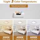 12 Inch Square LED Flush Mount Ceiling Light, 30W, 3000LM Square Light Fixture 3000K/4000K/6000K CCT Selectable, LED Flat Panel Ceiling Light Fixture for Bedroom,Kitchen,Living Room (2PK-White)