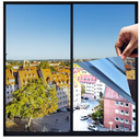 One Way Privacy Window Film,Premium PET Material,Daytime Reflective Heat Control Anti UV Door Sticker,Window Tint for Home Office Living Room,Mercury Blue,35.4 Inch x 16.4 Feet Set of 3