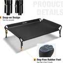 Veehoo Cooling Elevated Dog Bed, Raised Pet Cot with Guardrail & Slope Headrest, Durable & Breathable Teslin Mesh, Non-Slip Feet, Washable Dog Sofa Bed for Indoor & Outdoor, Large 47" x 32", Black