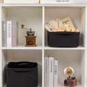 CubesLand Cube Storage Organizer Basket Bin, Rectangular Cotton Rope Basket, 14x10x7.08Inches, Black