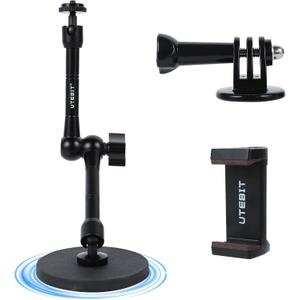 UTEBIT Magnetic Camera Mount 88mm Strong Magnetic Base with 11 inch Magic Arm, Action Camera Mount Adapter and Phone Holder Compatible with GoPro Hero 13/12, Insta 360, DJI OSMO Action 4/3, AKASO
