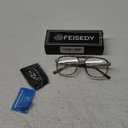 FEISEDY Blue Light Blocking Glasses Fake Nerd Clear Square Computer Lightweight Pilot Glasses Frame Oversized B2866 (Pink Leopard Frame)