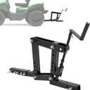 1 Point Hitch Lift, Manual Implement Lift, Compatible with 2" Receiver ATV UTV Garden Lawn Tractor Adjustable Height Steel Powder Coated