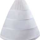 Women's Crinoline Petticoat A-line 3-Hoop underskirt suitable for wedding ball dresses bridal Tutu Tulle Slips Skirt (White (4 Hoops))
