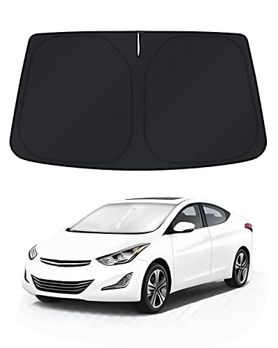 KUST Windshield Sun Shade for 2011–2016 Hyundai Elantra Window Accessories Shade Sun Visor Foldable Block UV Rays Keep Car Cooler, Black