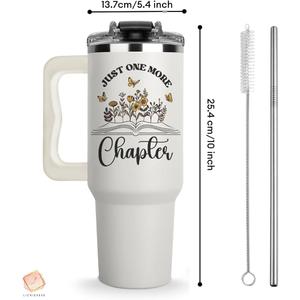 Christmas Gifts for Book Lover - Just One More Chapter Tumbler 40Oz, Book Lover Gifts for Women, Gift for Readers Women, Bookish Cups, Reading Tumbler, One More Chapter Mug, Books Cups
