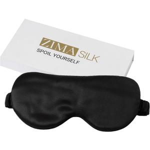 ZIMASILK Adjustable 100% 22 Momme Mulberry Silk Sleep Mask for Sleeping, Filled with Premium Mulberry Silk, Softest & Breathable Blackout Eye Sleeping Mask (Black)