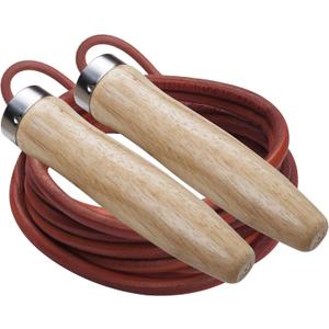 Champion Sports Leather Ball Bearing Jump Rope (9.5' Rope, Brown)