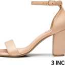 Trary Low Heels for Women Square Open Toe Ankle Strap Women's Pumps Dressy Shoes Block Chunky Heels Comfy Fashion Heeled Sandals for Women 2025 Adjustable Buckle 2.16 Inches Work Causal Party Wedding