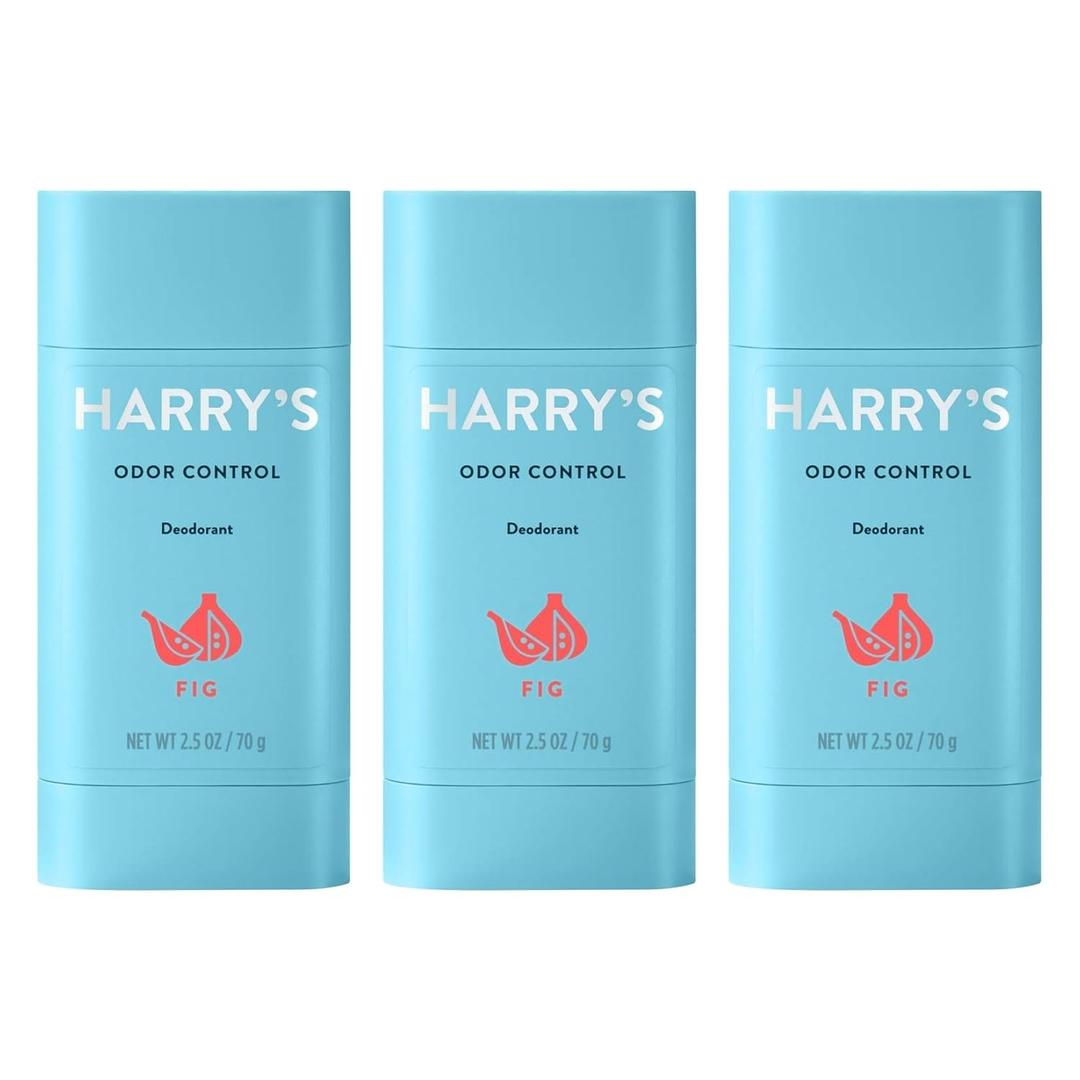 Harry's Aluminum Free Deodorant for Men - Odor Control, Fig Scent, 2.5 Oz, 3-Pack, Men Deodorant Aluminum Free