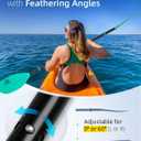 OCEANBROAD Kayak Paddle 86in/218cm, 90.5in/230cm Alloy Shaft 2-Piece Floatable Kayak Oar for Kayaking Canoeing Boating